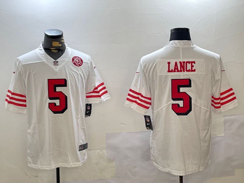 Men San Francisco 49ers #5 Lance White Second generation 2024 Nike Limited NFL Jersey style 3